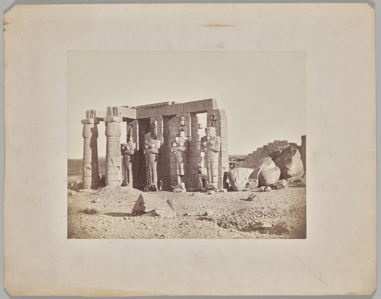 Fallen Statue at the Ramesseum, Thebes by Francis Frith