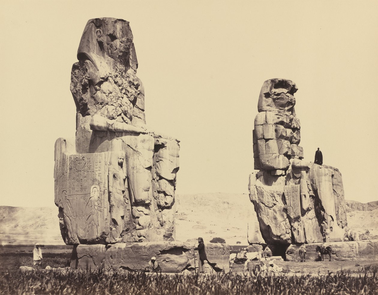 The Statues of the Plain, Thebes by Francis Frith