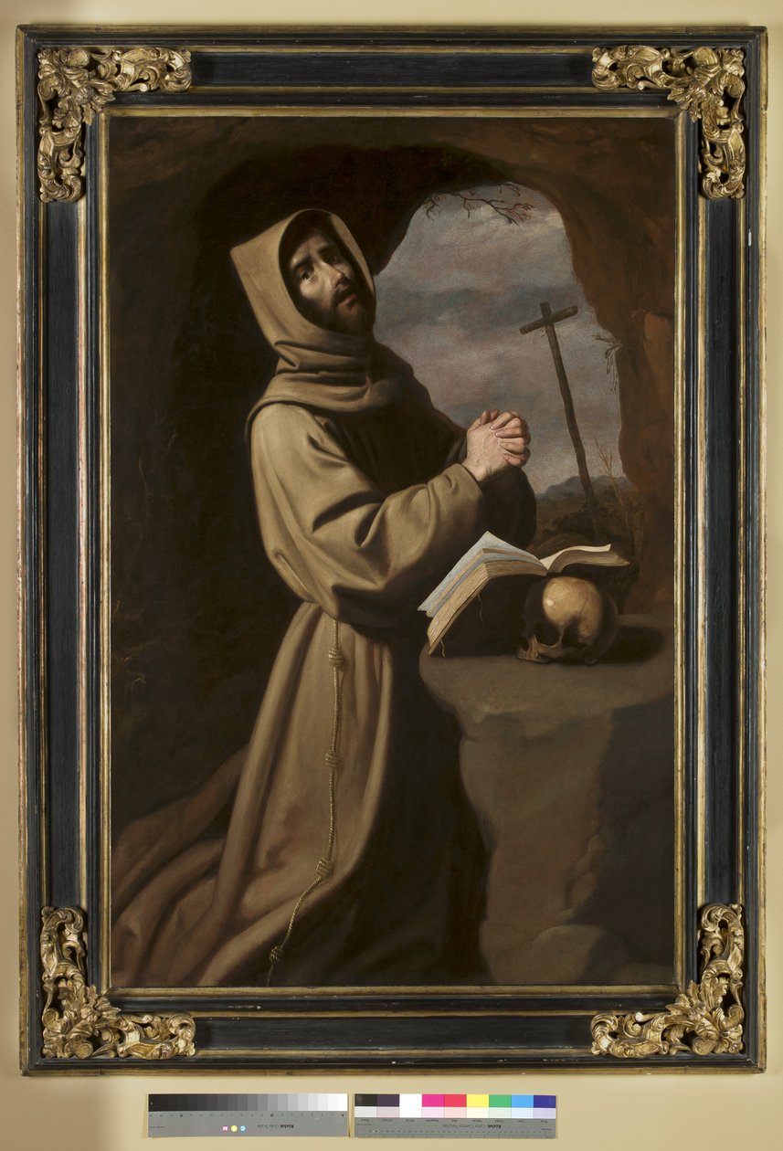 St. Francis in Prayer in a Grotto by Francisco de Zurbaran