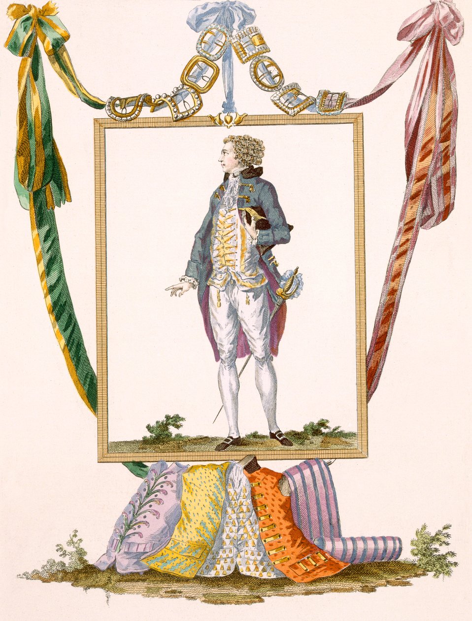 Gentleman in Light Clothes, Engraved by Duhamel, Plate No.231 from 