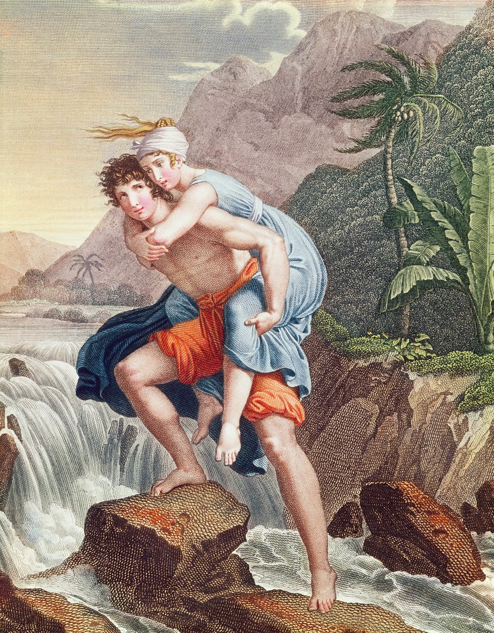 Paul carrying Virginie across the river, 1805 by Francois Pascal Simon Gerard