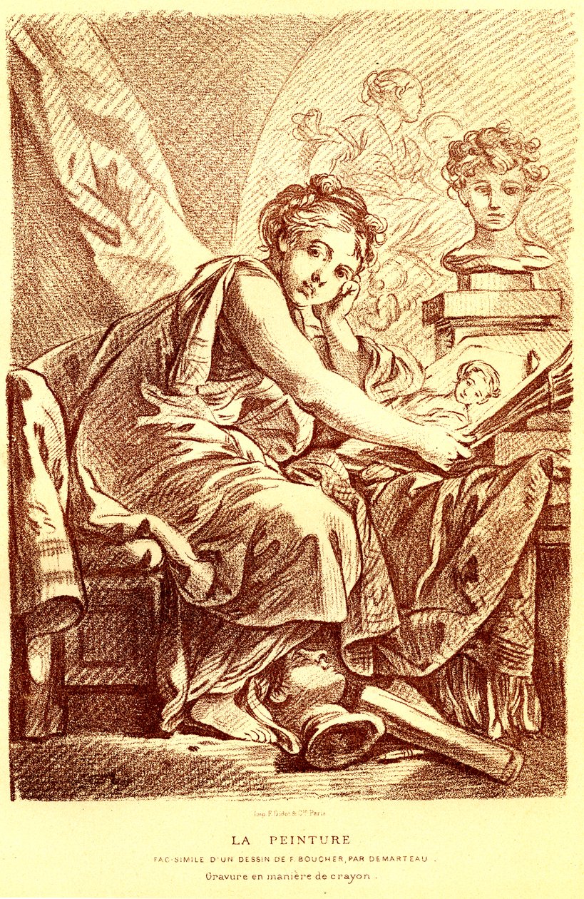 The painting by Francois (after) Boucher