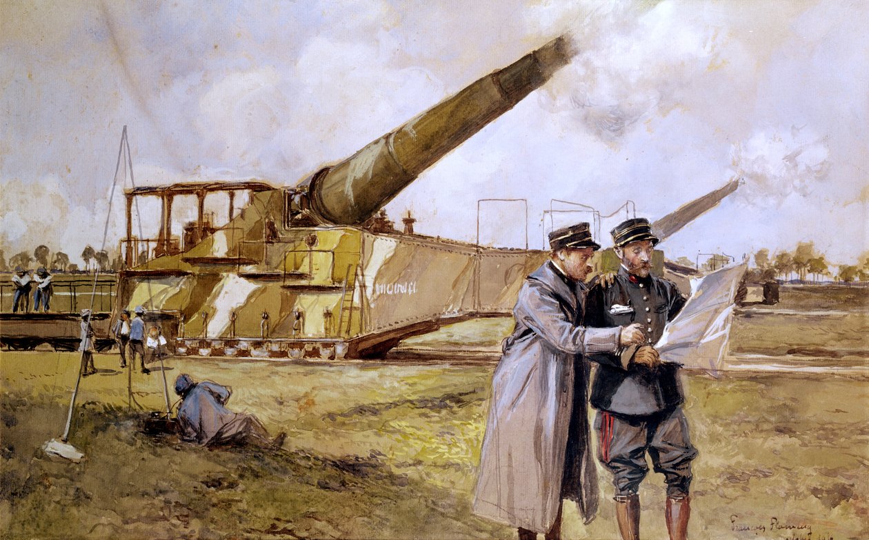 Heavy Artillery on the Railway, October 1916 by Francois Flameng