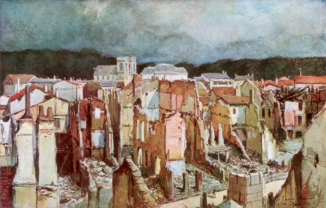 The Ruins of Verdun, June 1916 by Francois Flameng