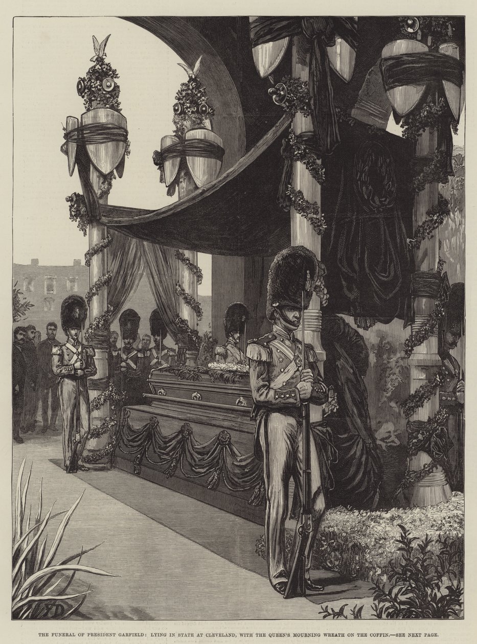 The Funeral of President Garfield, Lying in State at Cleveland, with the Queen