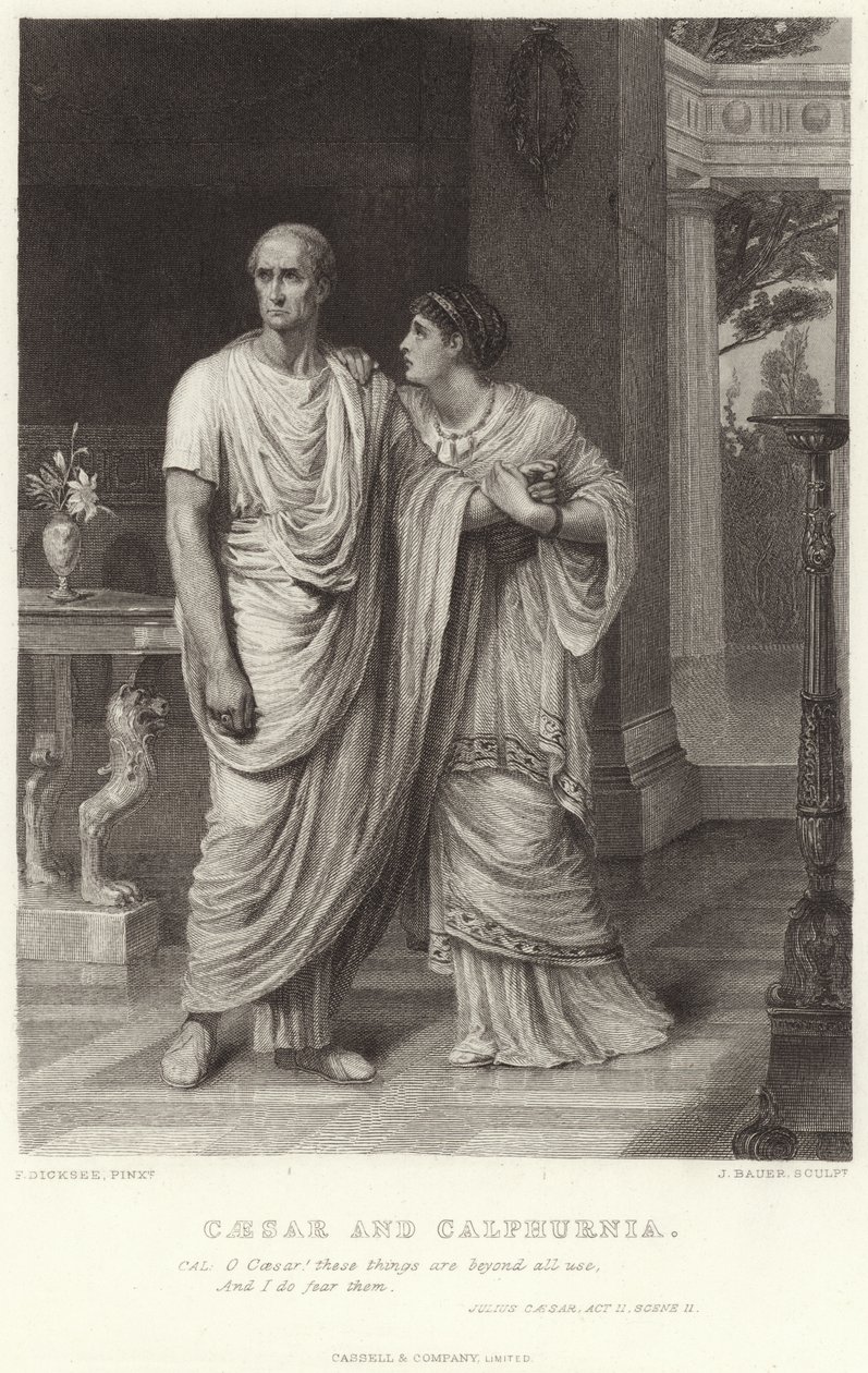 Caesar and Calphurnia, Julius Caesar, Act II, Scene II by Frank Dicksee