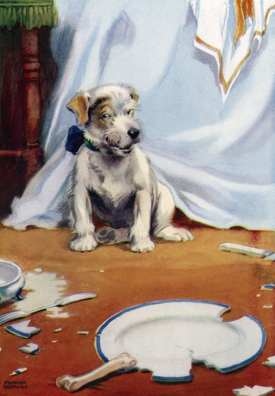 Dog with Broken Plate by Frank Adams