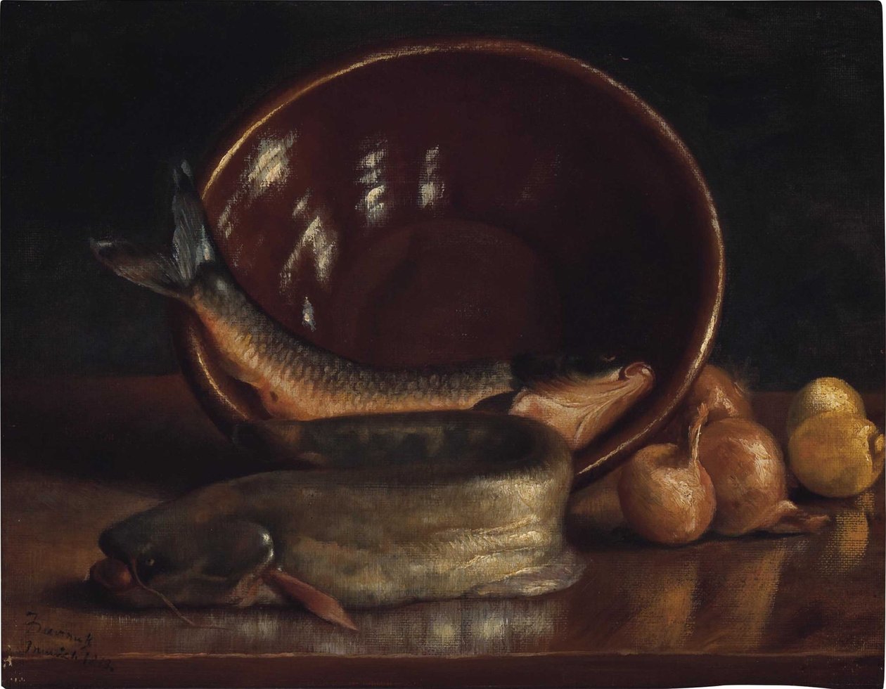 Still Life with Fish by Frank Duveneck