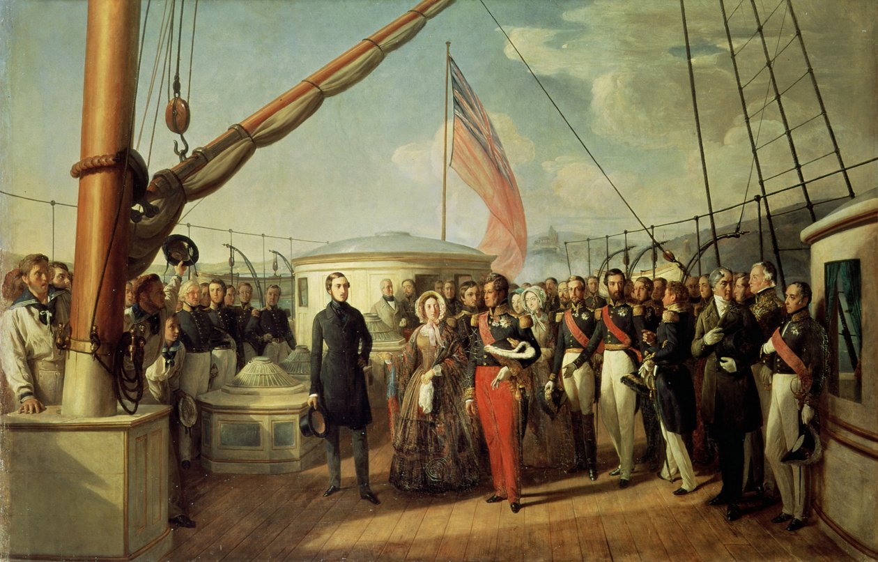 Meeting between Louis-Philippe I and Queen Victoria at Le Treport, 2nd September 1843 by François Auguste Biard