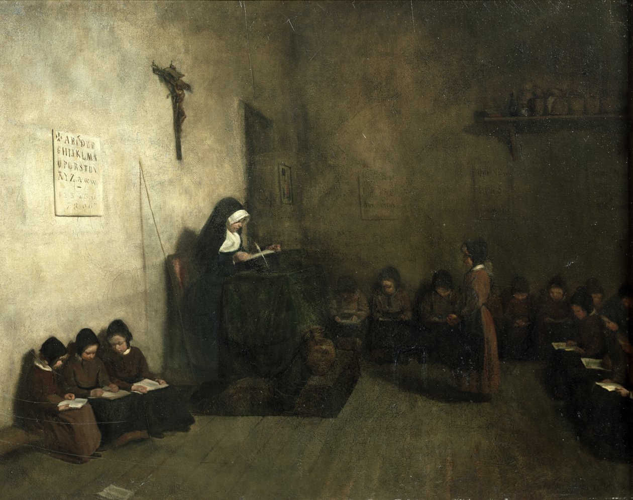 Interior of a School for Orphaned Girls, 1850 by François Bonvin