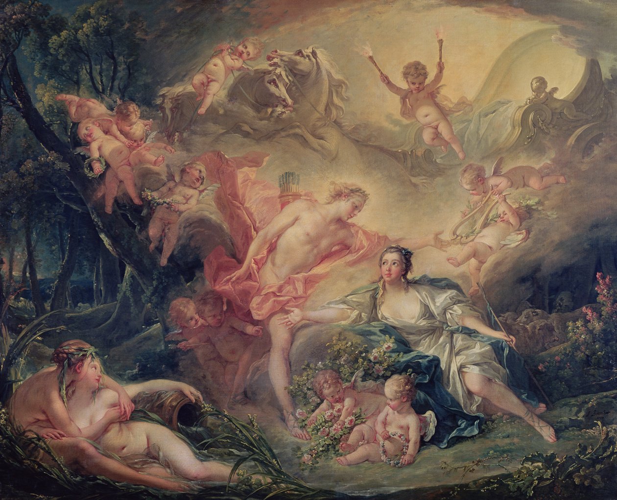 Apollo Revealing His Divinity to the Shepherdess Isse by François Boucher