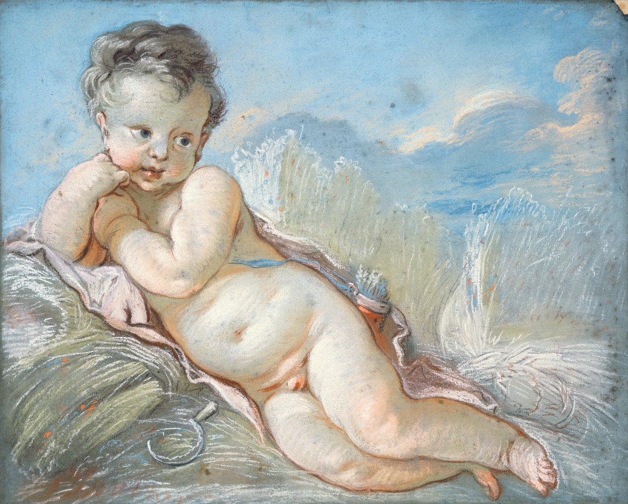 Cupid Reclining in a Cornfield by François Boucher