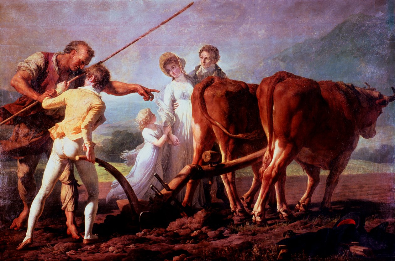The Ploughing Lesson by François André Vincent