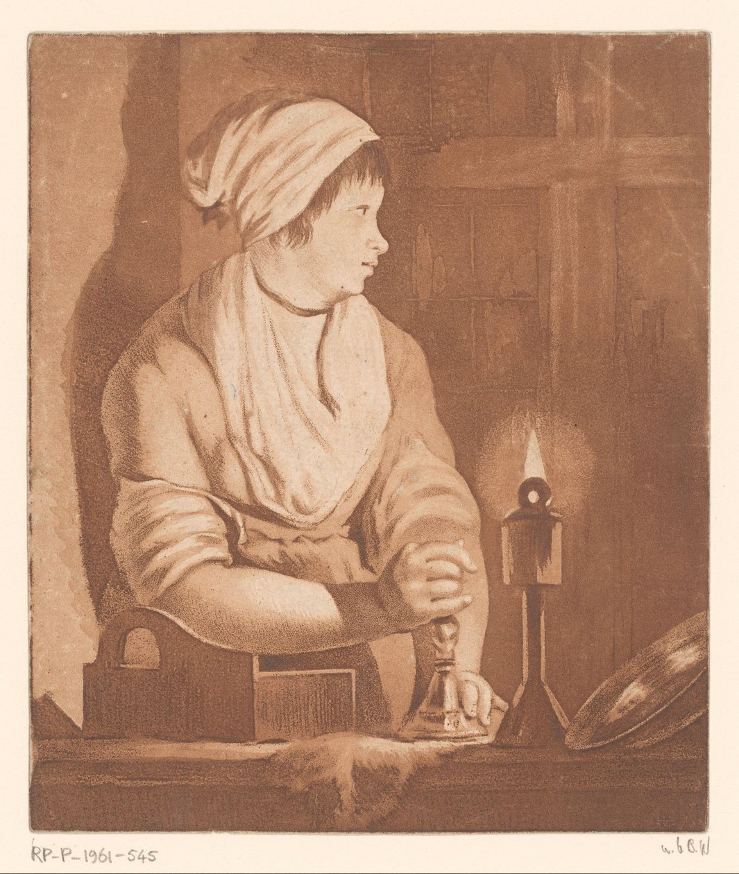 Woman by Candlelight by François Philippe Charpentier (possibly)