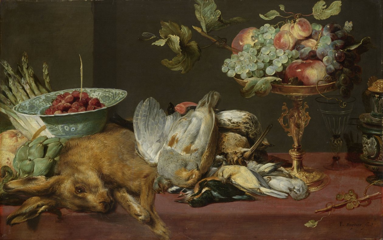 Still Life with Small Dead Game and Fruit by Frans Snyders or Snijders