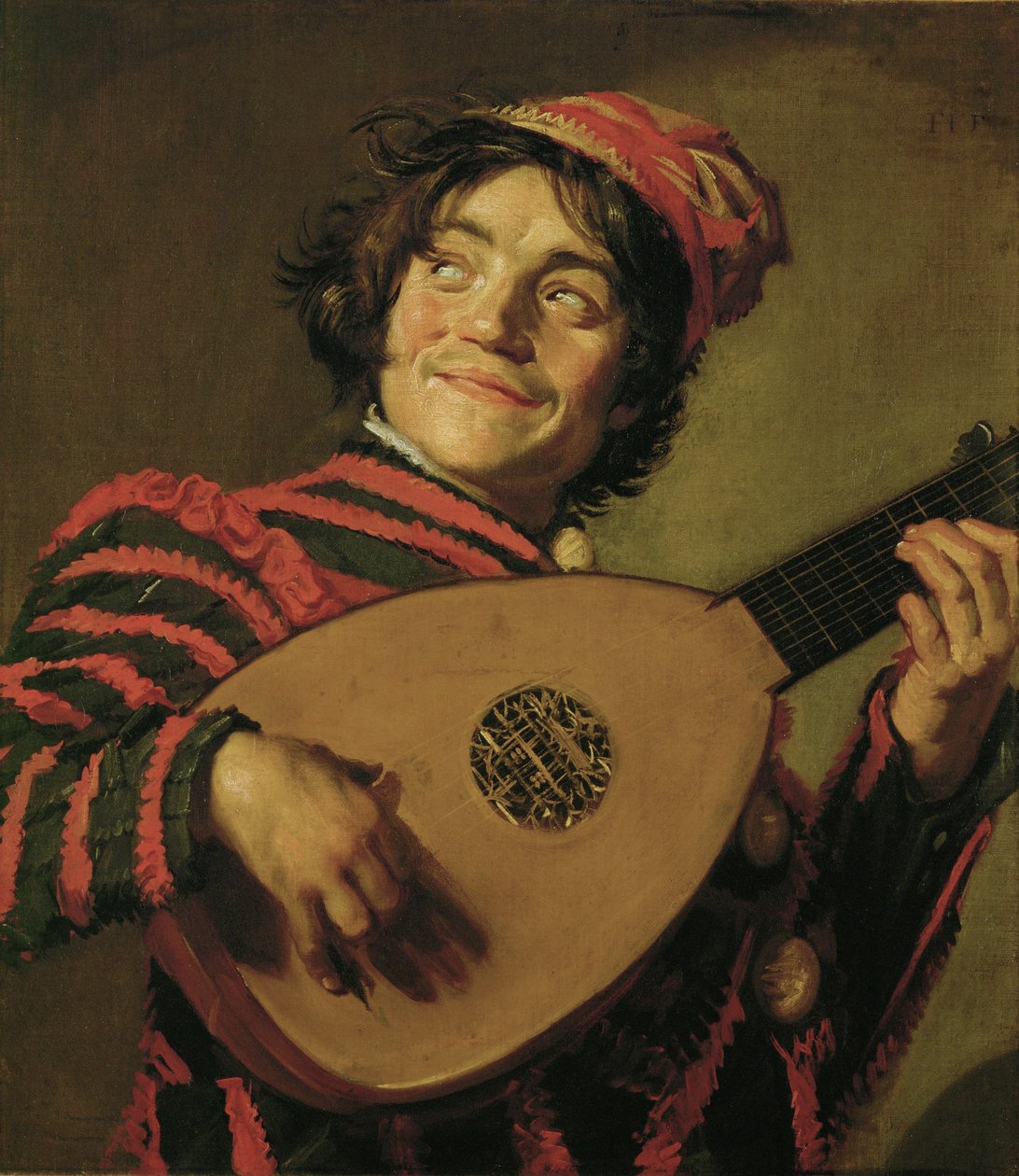 The Clown with the lute by Frans (School of) Hals