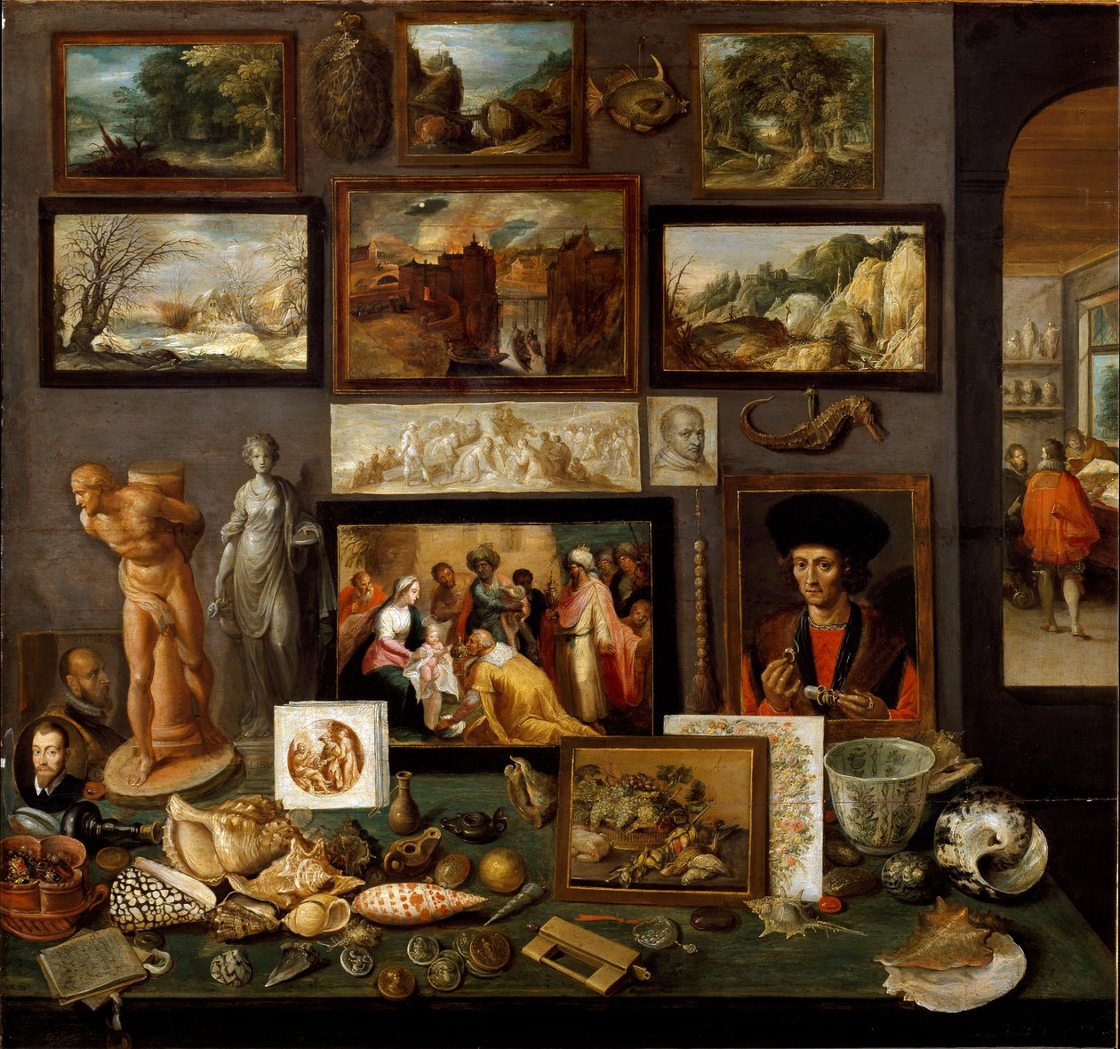 Cabinet of art and curiosities by Frans II Francken