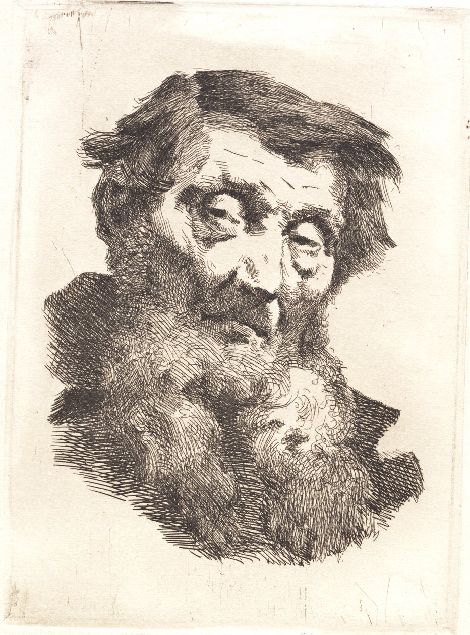Old Man with Split Gray Beard by Frans Schwartz