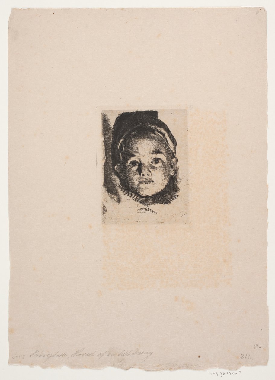 Test Plate: Head of a Little Boy by Frans Schwartz