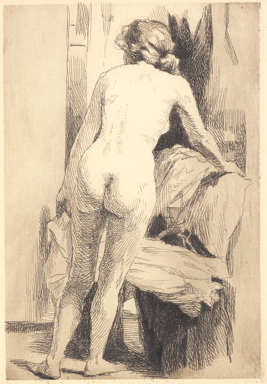 Sample Plate: Nude Woman from the Back, Standing by Frans Schwartz