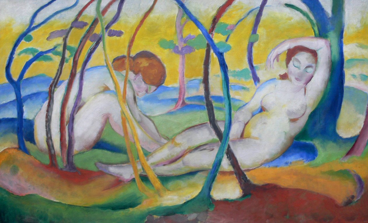 Nudes under Trees by Franz Marc