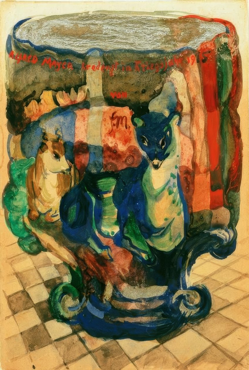Goblet with Fox and Roe Deer by Franz Marc