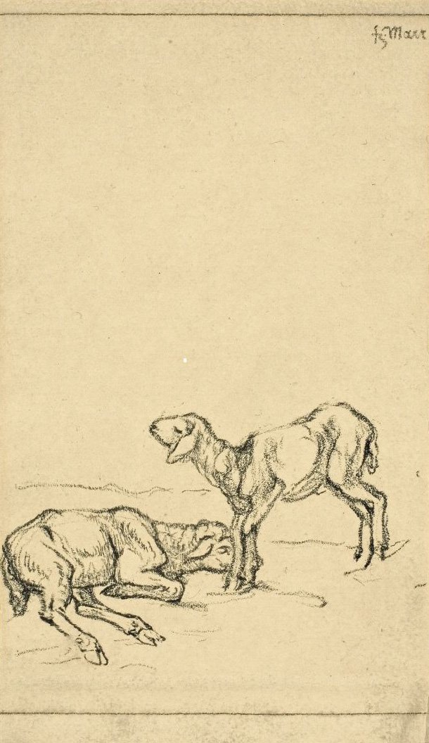 Two Lambs by Franz Marc