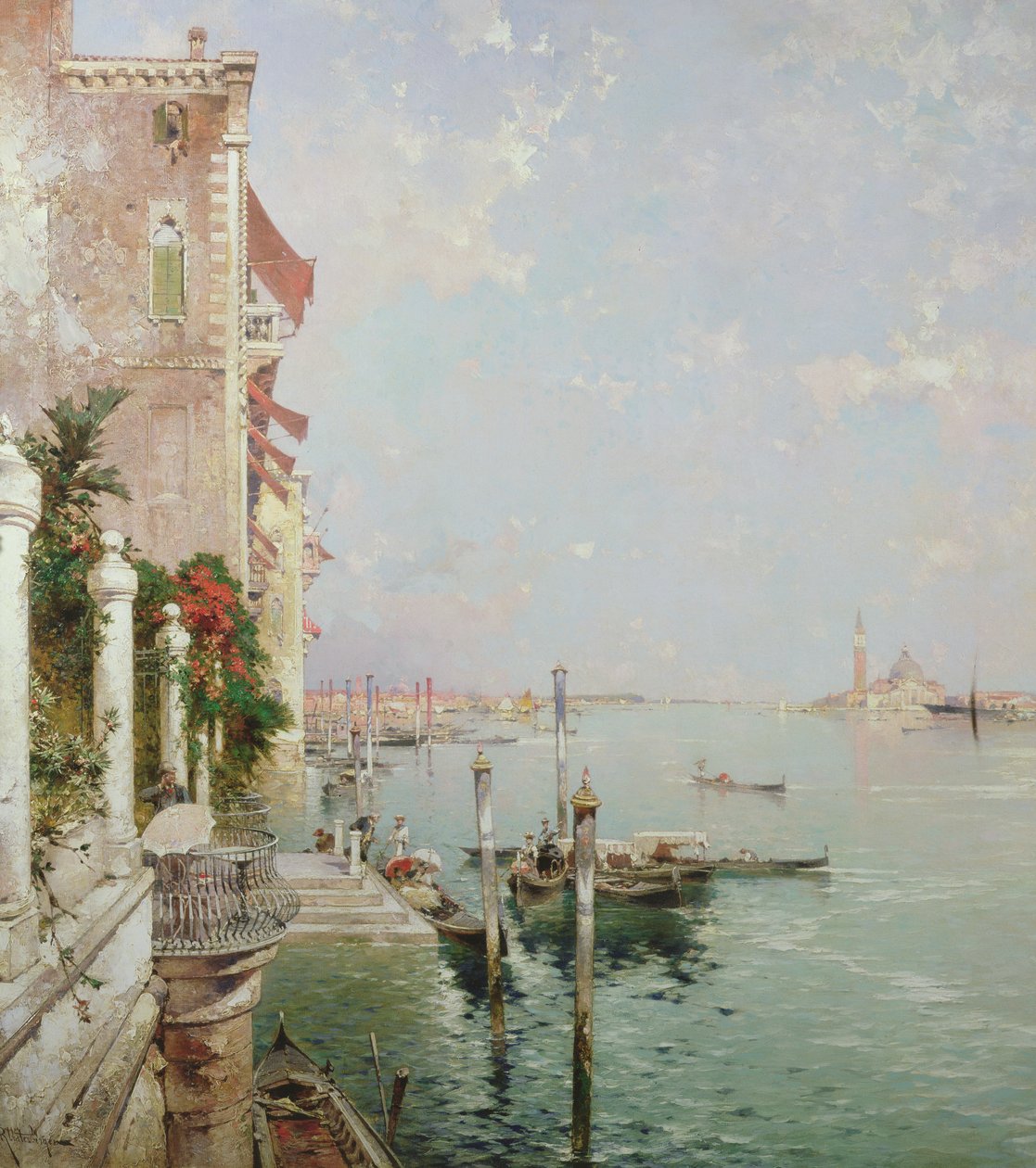 Venice: View from the Zattere with San Giorgio Maggiore in the Distance by Franz Richard Unterberger
