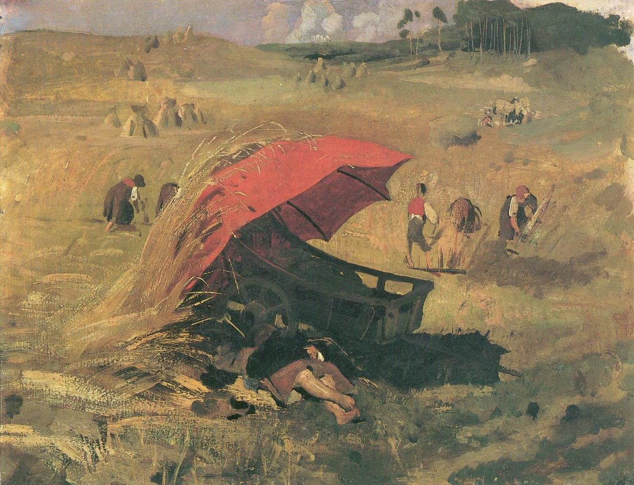 The Red Umbrella by Franz Seraph von Lenbach