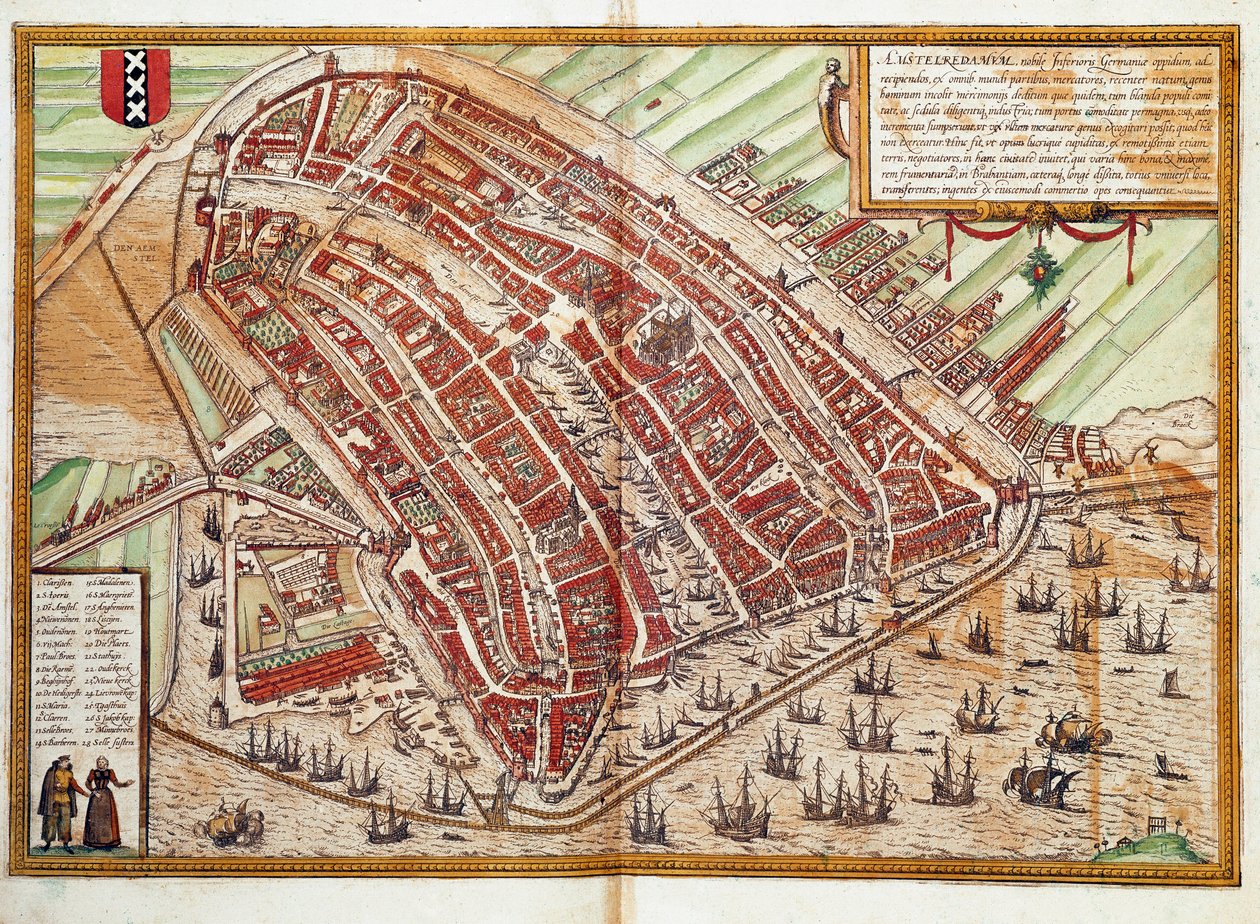 Map of Amsterdam by Franz Hogenberg