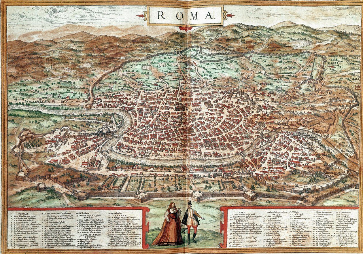 Map of Rome (engraving) by Franz Hogenberg