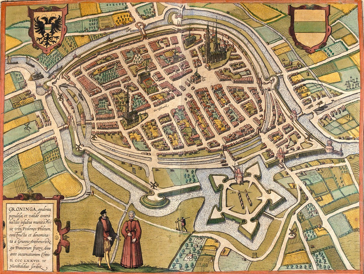Plan of Groningen, Netherlands by Franz Hogenberg