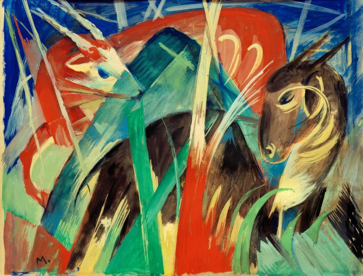 Fabulous Animals I (Animal Composition I) by Franz Marc