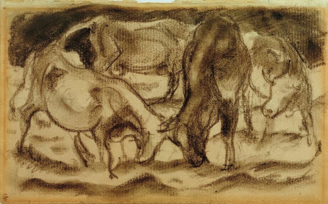 Fighting Cows by Franz Marc