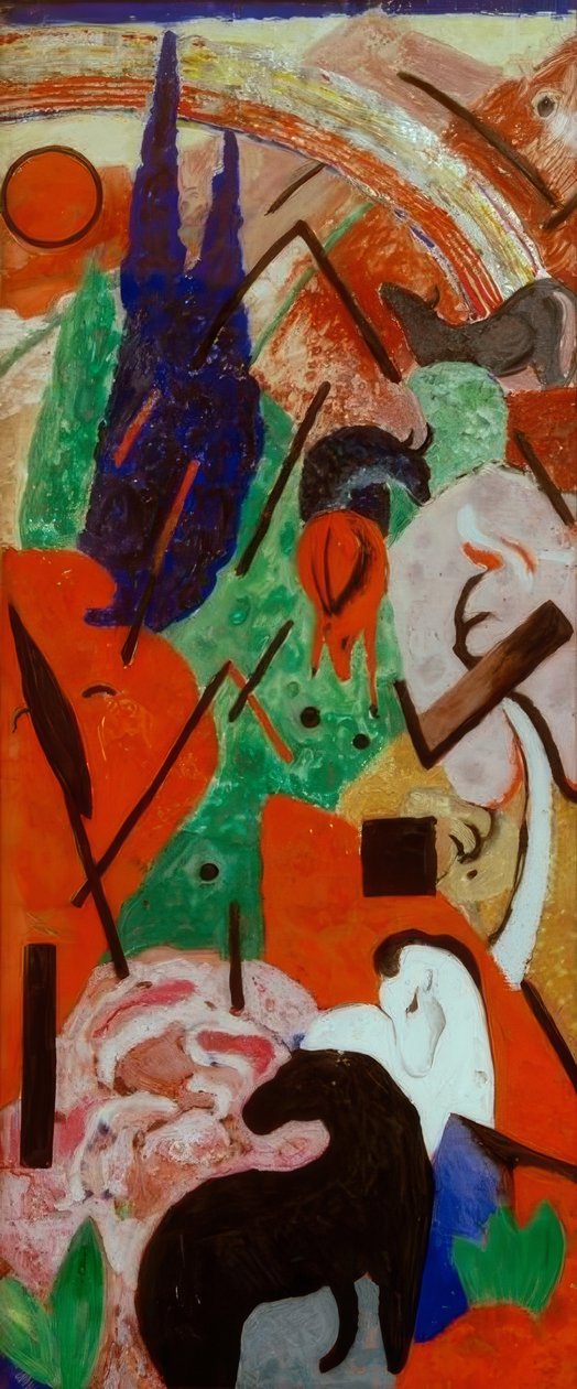 Landscape with Animals and Rainbow by Franz Marc