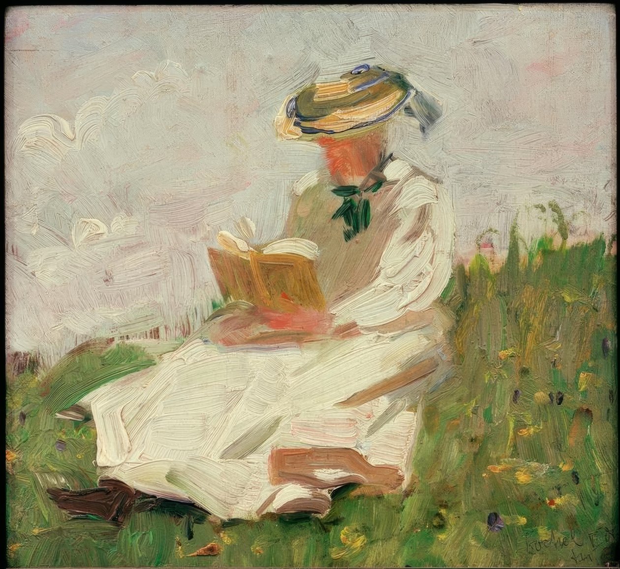 Woman Reading in Green by Franz Marc