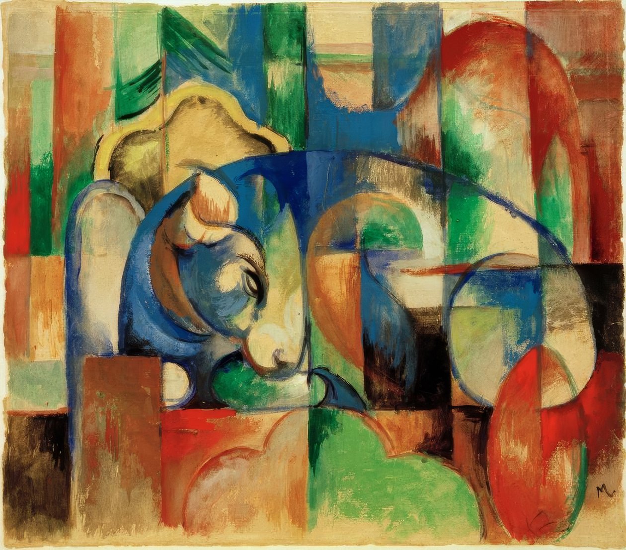 Lying Bull by Franz Marc