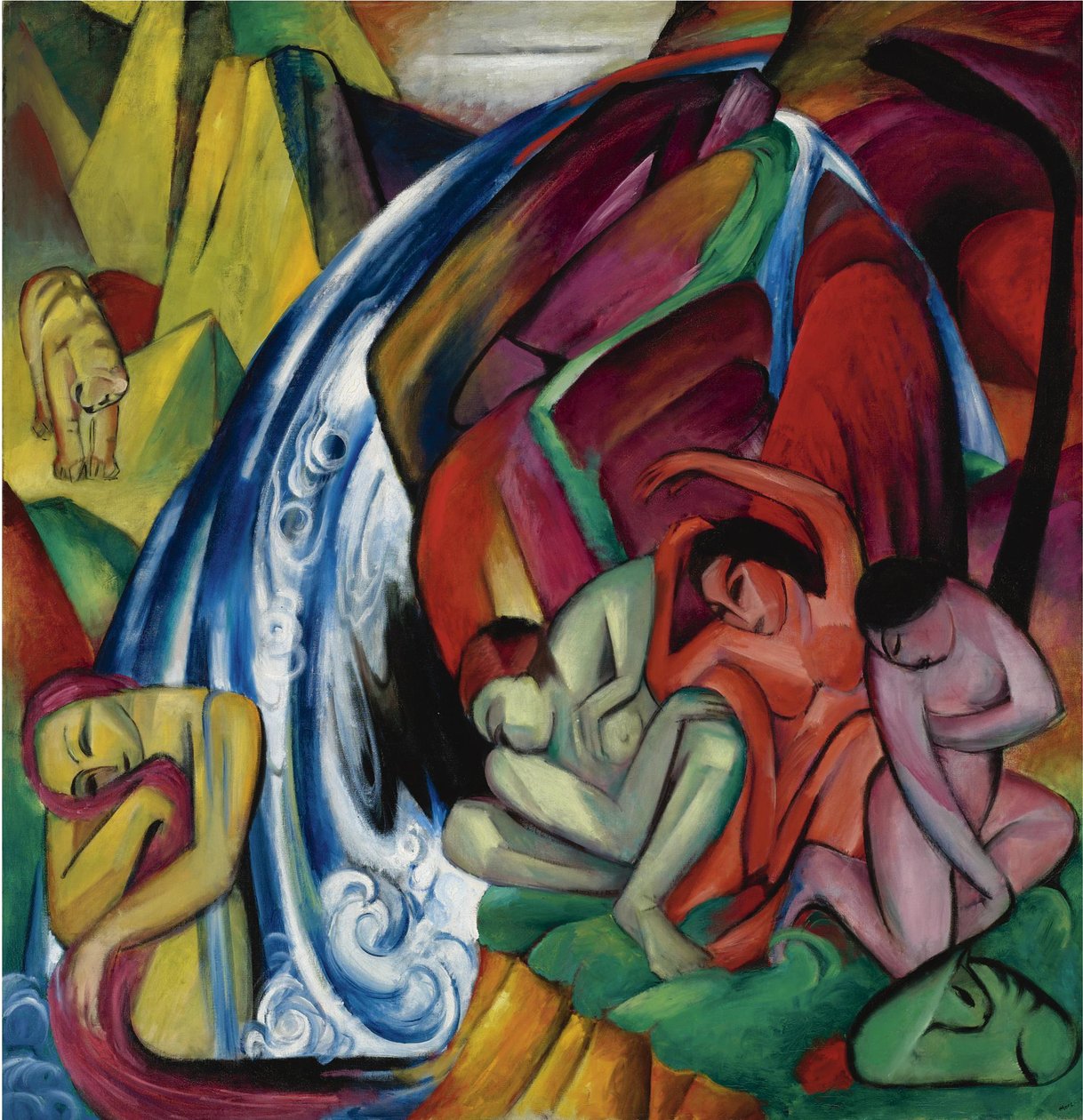 Women under a Waterfall by Franz Marc