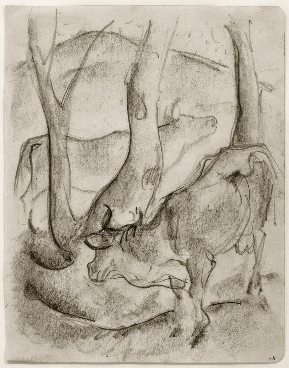 Two Cows Under Trees by Franz Marc