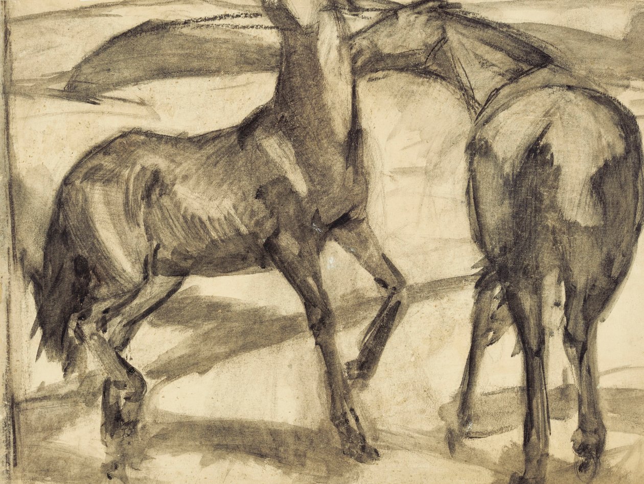 Two Horses by Franz Marc