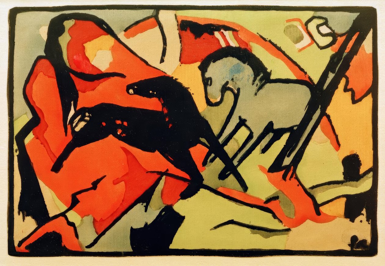 Two Horses by Franz Marc