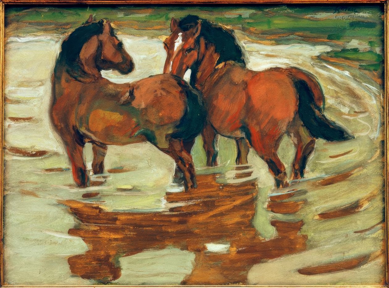 Two Horses in the Water by Franz Marc