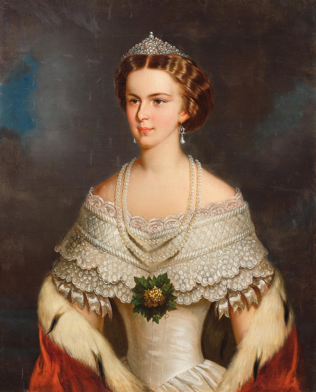 Portrait of Elisabeth of Bavaria, 1854 by Franz Schrotzberg