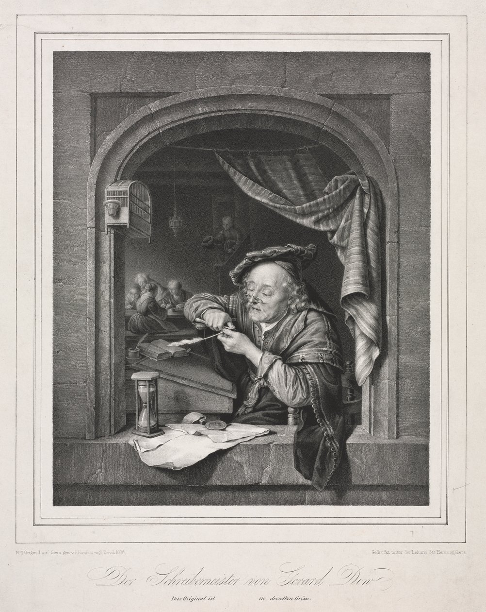 The Writing-Master of the Old Schoolmaster by Franz Seraph Hanfstaengl