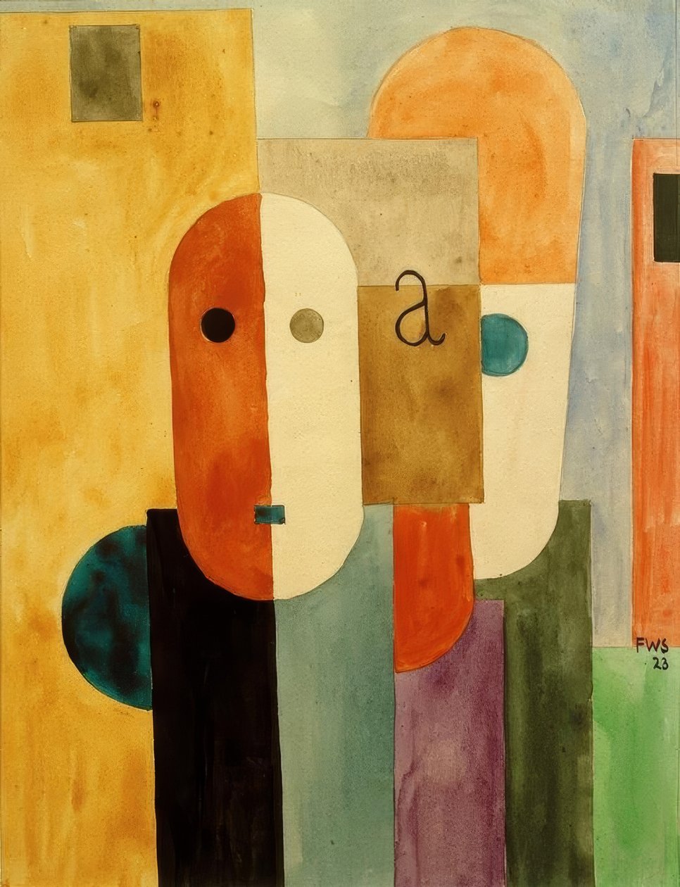 Group with Angular and Round Heads by Franz Wilhelm Seiwert