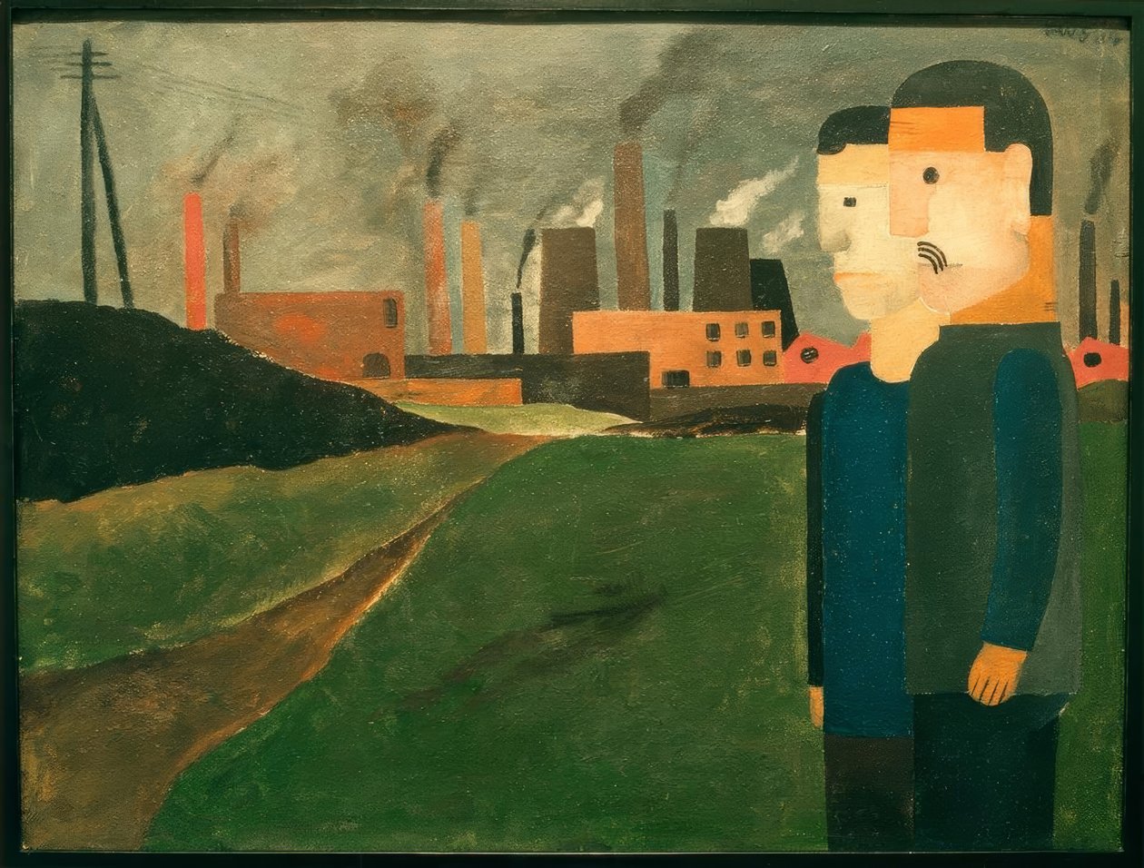 Industrial Landscape with Workers by Franz Wilhelm Seiwert