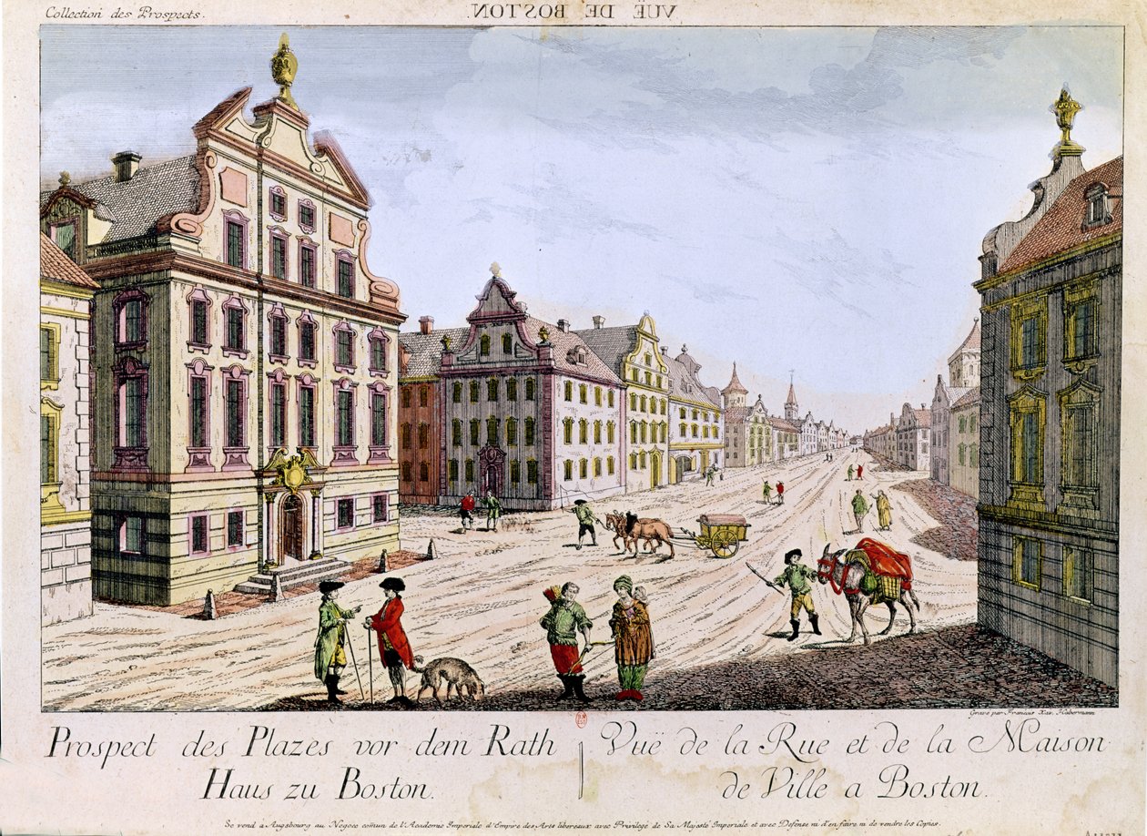 View of the Town Hall, Boston by Franz Xaver Habermann