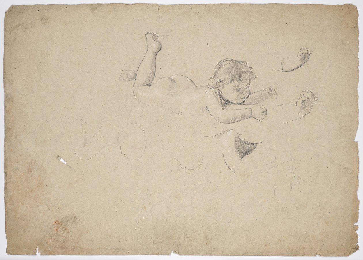 Study of a Reclining Child by Franz von Matsch