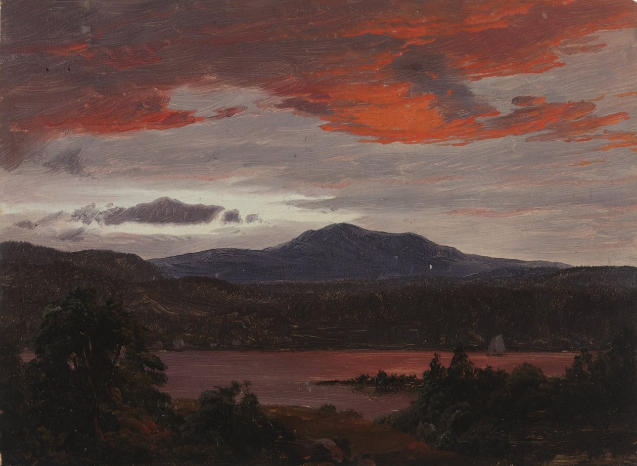 Turner Pond with Pomola Peak and Baxter Peak, Maine by Frederic Edwin Church