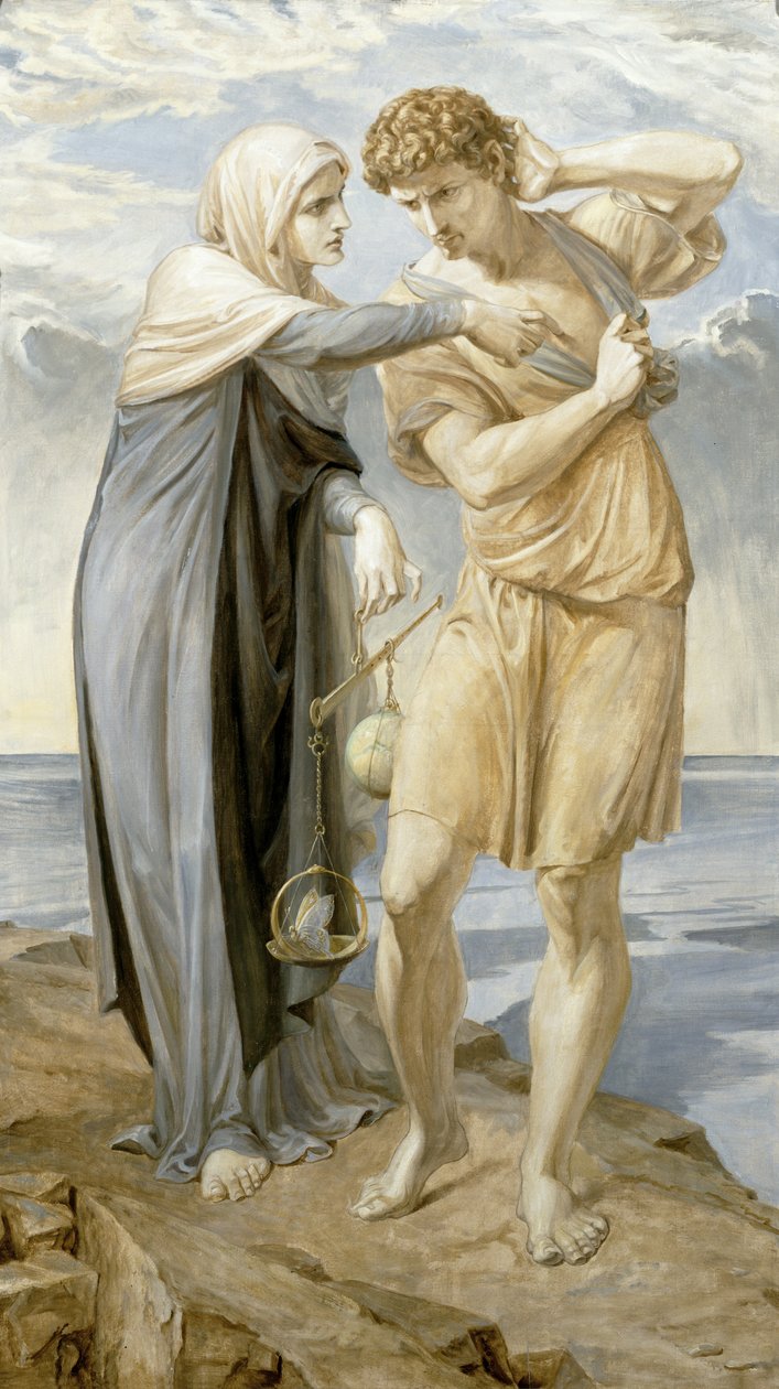 Man harkens to the Appeal of Conscience by Frederic James Shields